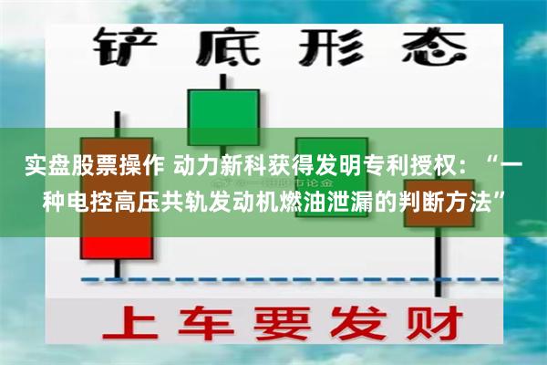 实盘股票操作 动力新科获得发明专利授权：“一种电控高压共轨发动机燃油泄漏的判断方法”