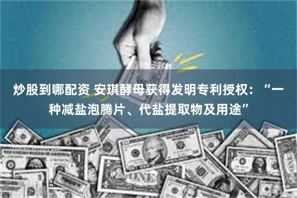 炒股到哪配资 安琪酵母获得发明专利授权：“一种减盐泡腾片、代盐提取物及用途”