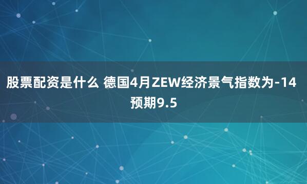 股票配资是什么 德国4月ZEW经济景气指数为-14 预期9.5