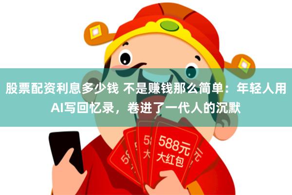 股票配资利息多少钱 不是赚钱那么简单：年轻人用AI写回忆录，卷进了一代人的沉默